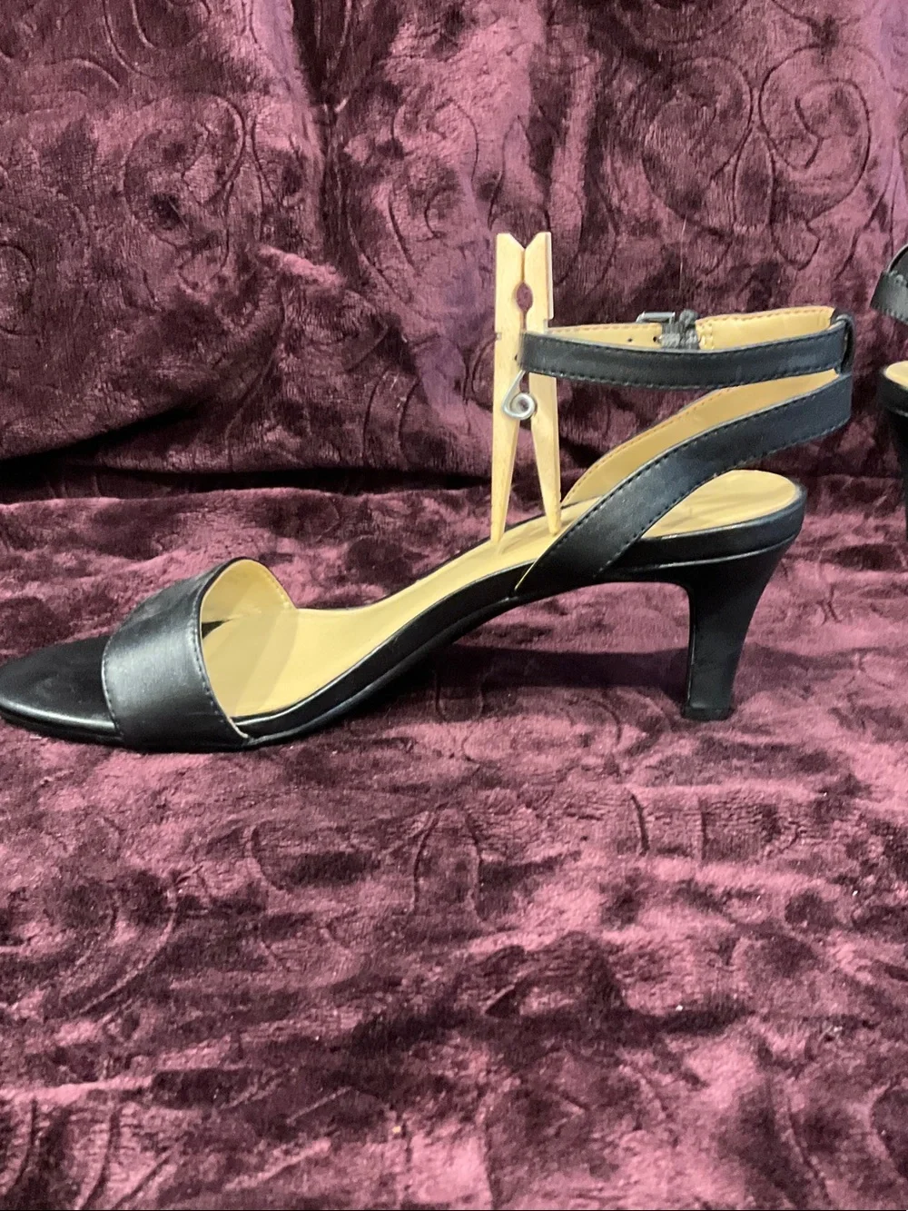 Naturalizer Black Open-Toe Ankle-Strap Heels - Picture 4 of 8